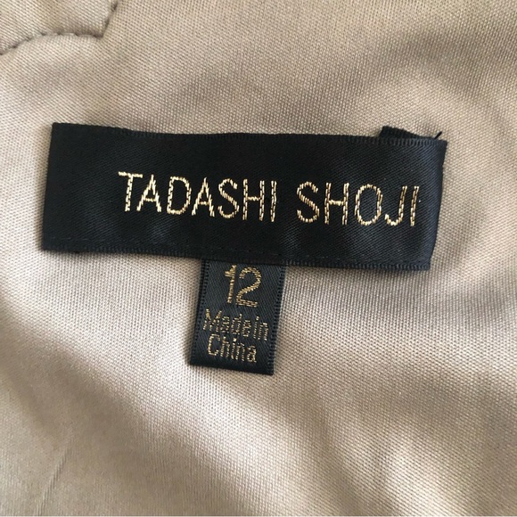 TADASHI SHOJI | Smoke Gold Illusion Lace Sequin Sheath Dress - Picture 7 of 7